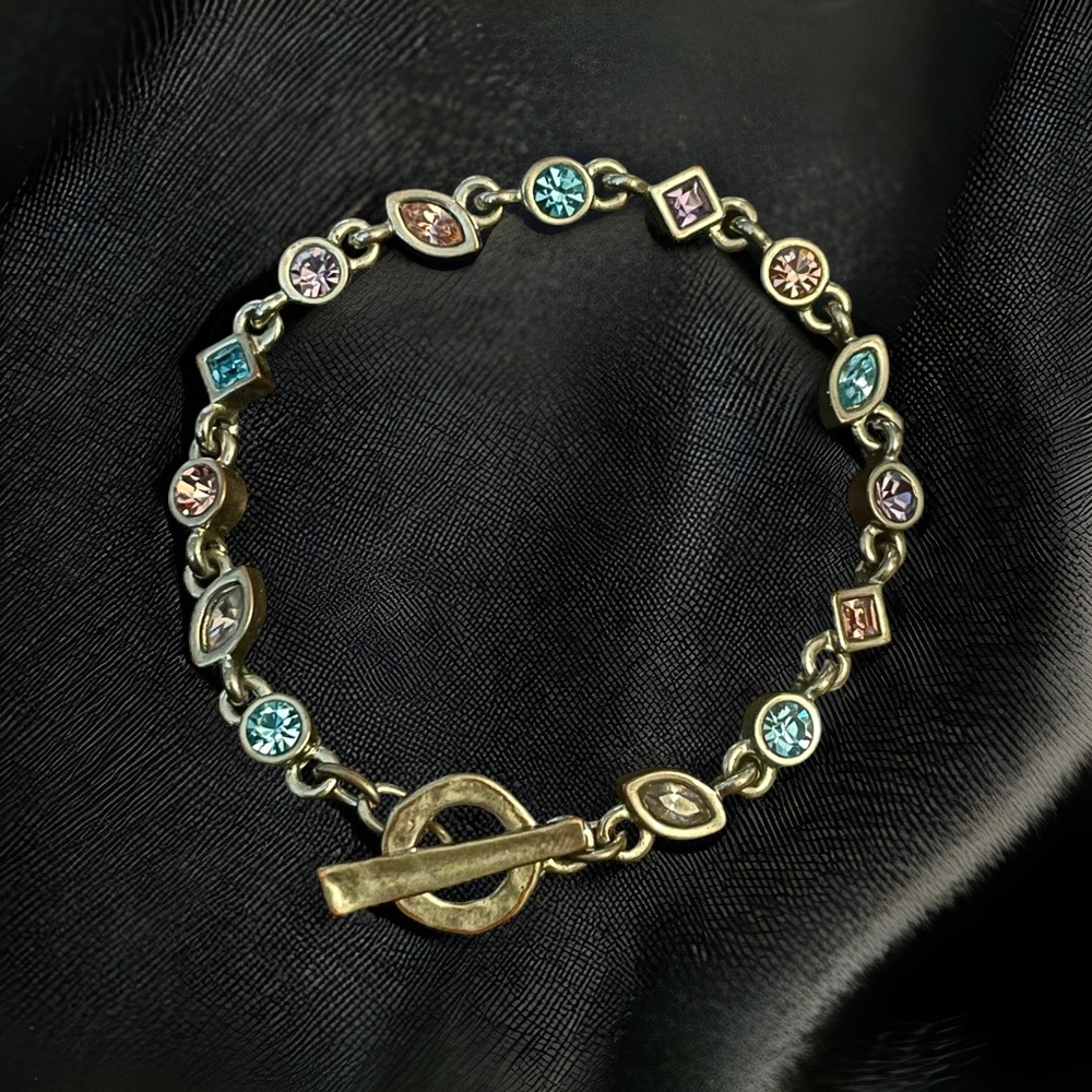 Vintage M4M multicolor gemstone toggle bracelet